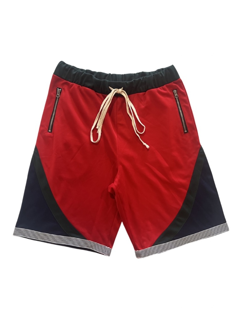 EPTM Colorblock Shorts Red Navy Green Zip Pocket Size L